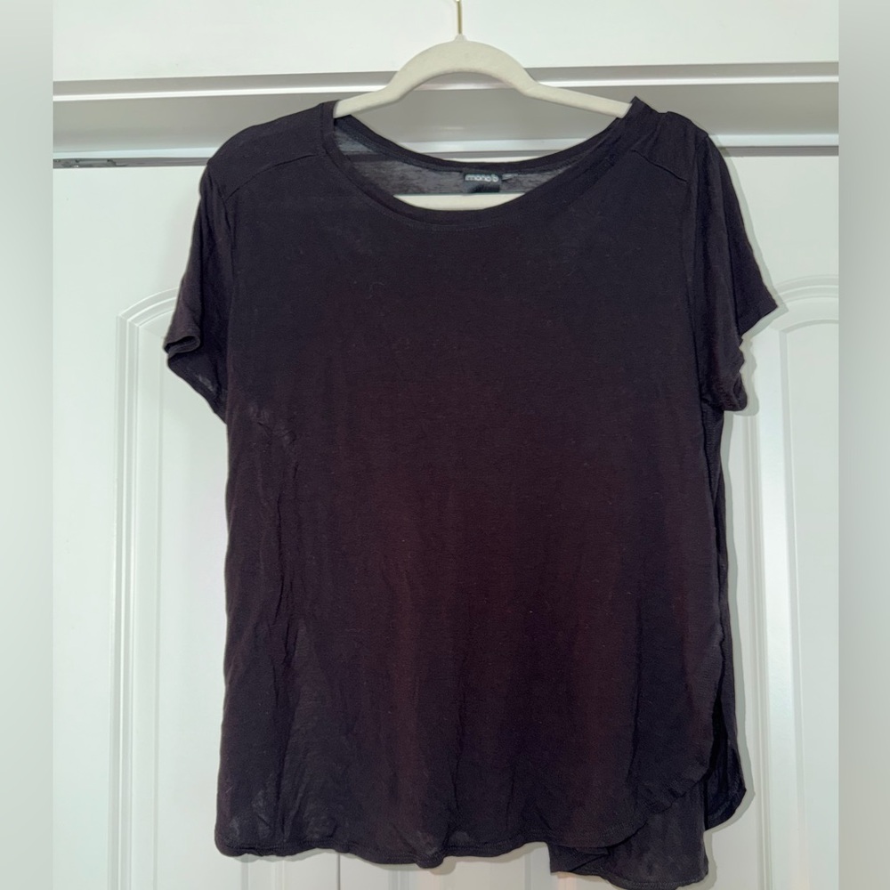 Mono B Black Short Sleeve Crewneck Tee